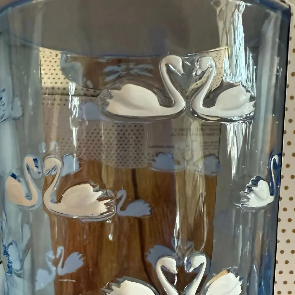 Cupcakes and Cashmere 4 Kissing Swans Light Blue Tumblers 16oz Cottagecore - Picture 2 of 7